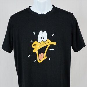 NEWS New Fashion Black Daffy Duck Cartoon Tee Small Tshirt